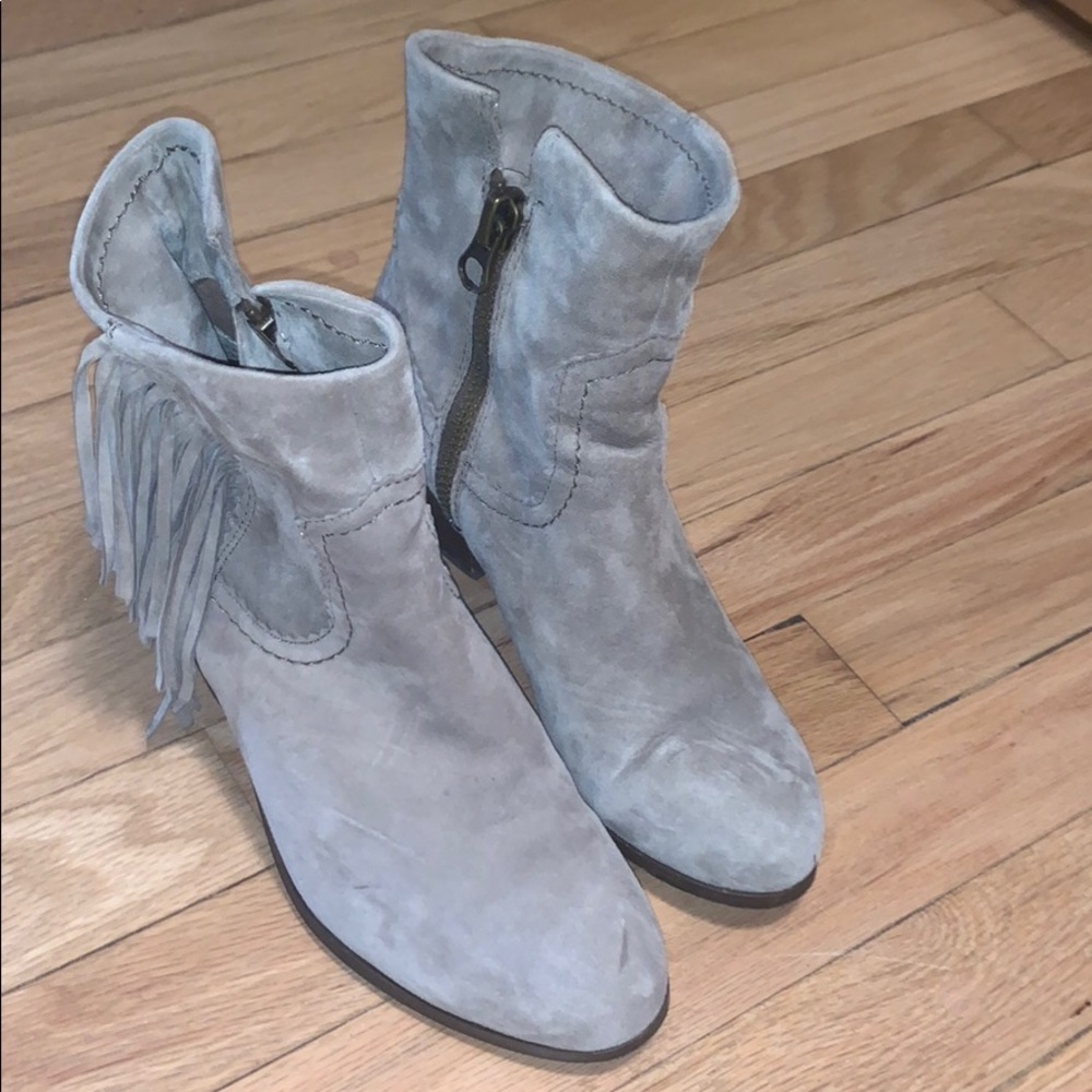 Sam Edelman Gray booties with fringe